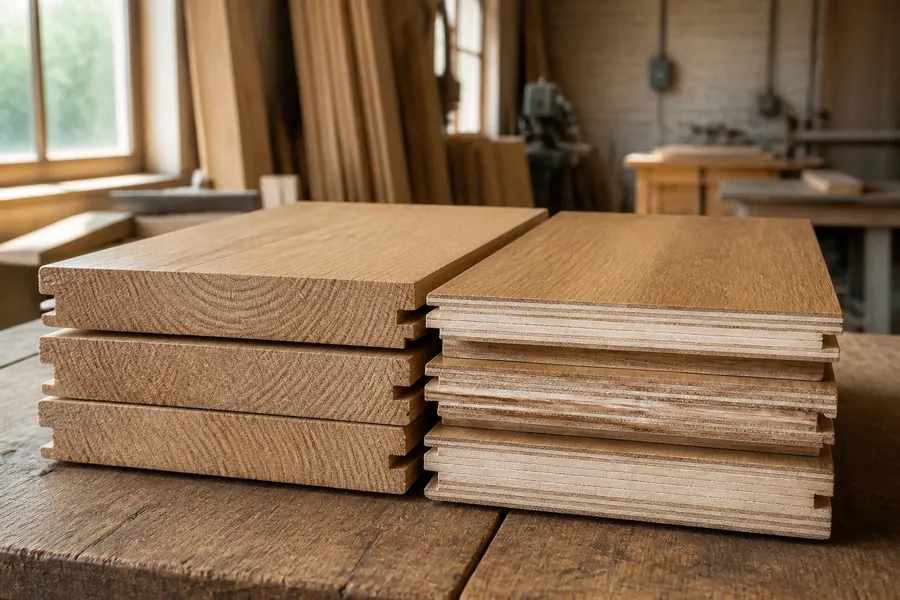 Choosing oak floors — Dutch oak flooring sample photographed for the guide
